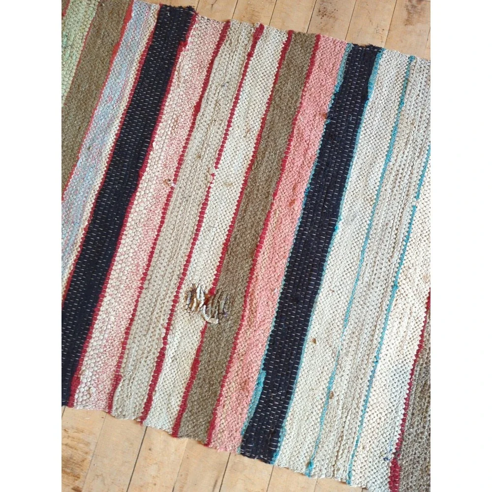 Antique Imported Swedish HandMade Rag Rug Runner (24‎ x 181 inches )